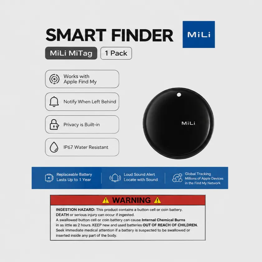 MiLi MiTag Android Location Tracker Device Compatible with Google’s Find My Device