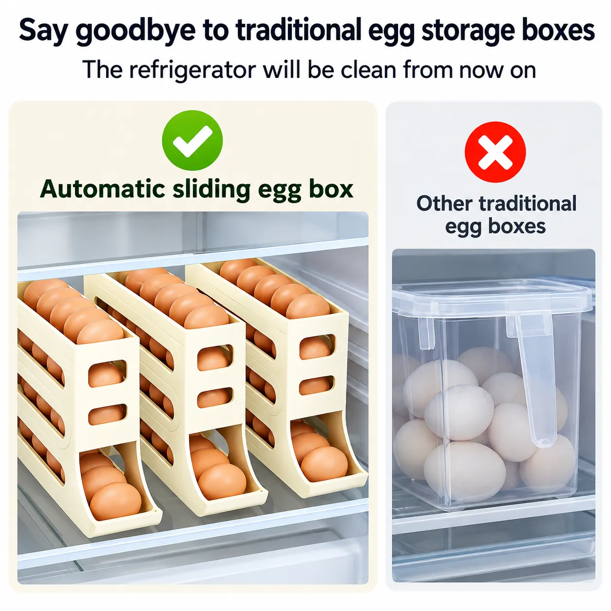 Egg Organizer Box for Refrigerator Storage