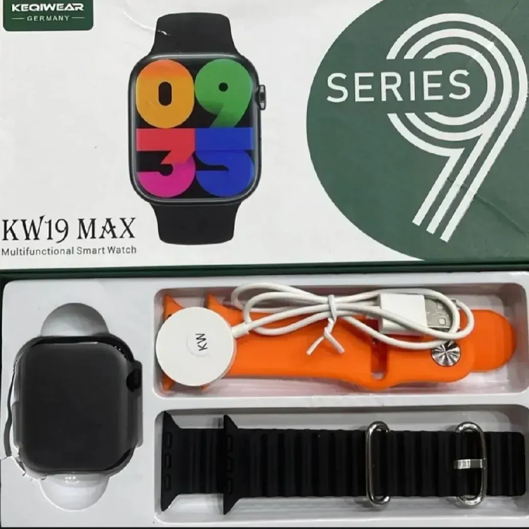 KW19 max 2.5D Curve Infinity Full HD IPS Display multicolored double strap apple watch Series 9 watch 