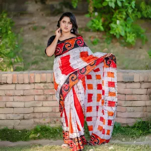 Stylish Colorful Silk Batik Saree For women
