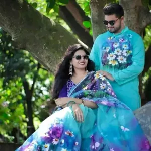 Exclusive Designer Half Share and Dhupiyan Panjabi For Combo Couple Dress