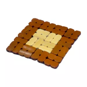 Brown and Off-White Check Bamboo Coasters Table Mats Placemats