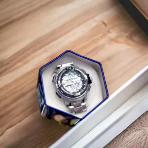 Joefox Mens Multi-functional Dual Time LED Digital Sport Wrist Watch Sanda Resist 22 Meter W.R - Silver