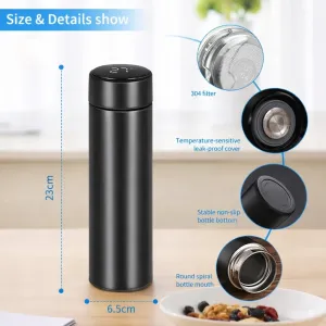 500ml Thermos Stainless steel tumbler insulated water bottle cute coffee thermos cup LED Touch Display Temperature Vacuum Flasks Drinkware smart hot