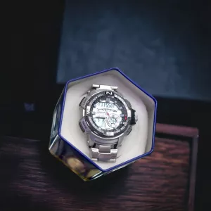 Joefox Mens Multi-functional Dual Time LED Digital Sport Wrist Watch Sanda Resist 22 Meter W.R - Silver