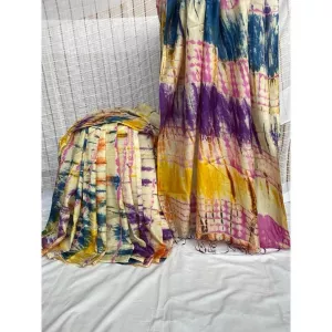 Color Silk Batik Saree For women
