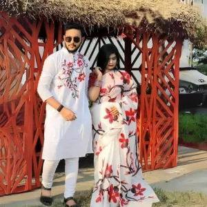Handprint/Matching dress/Couple & Family Sets/Sari And Panjabi