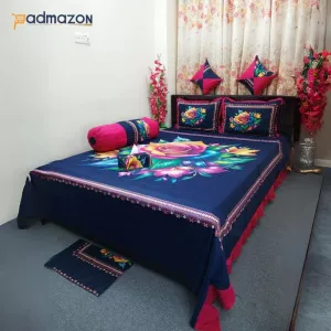 King Size Multicolor Cotton Bedsheet (8 Pcs Set)