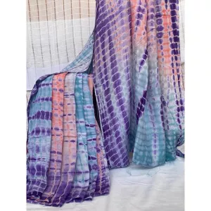 Gorgeous Colorful Printed Silk Batik Saree For women


