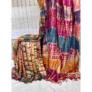 Woman Chose Colorful Silk Batik Saree 












