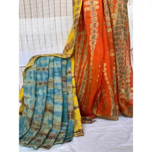 Attractive Colorful Silk Batik Saree For women
