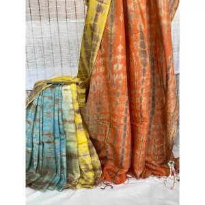 New Fashion Printed Silk Batik Saree For women


