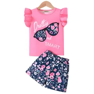 Kids Butterfly Cotton t shirt & Pant Set