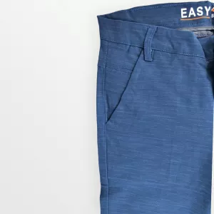 China Formal EASY FASHION Blue Slim Fit Office Semi Formal Cotton Pant