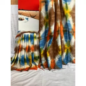 Exclucive Colorful Silk Batik Saree For women