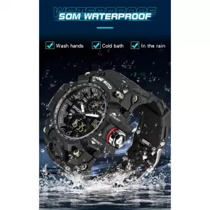 Sanda Mens Watches 50M Waterproof Quartz Sport Military LED Digital Watch for Men