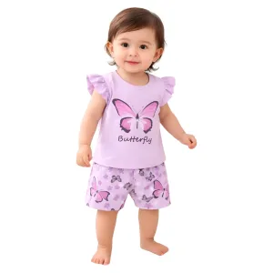 Kids Butterfly Cotton t shirt & Pant Set