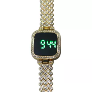 Digital Touch Screen Luxury Diamond Watch for Girls - A Glamorous Timepiece that Redefines Elegance and Sophistication.