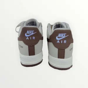 Louis Vuitton X Nike AF1 PU Leather Sneaker for Men - Cream Brown