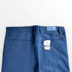 China Formal EASY FASHION Blue Slim Fit Office Semi Formal Cotton Pant