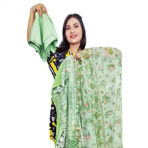 Readiprint Fashions Straight Style Cotton Silk Fabric Kurta with Bottom & Dupatta