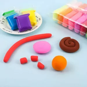Super Light Modeling Air Dry Magic Clay Non Toxic Dough for Kids Play with Plastic Tools (12 Colors)

