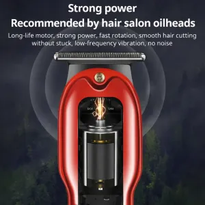 Kemei KM-026 Metal Engraving Hair Clipper with LED Display for Men