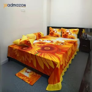 100% Cotton King Size Cotton Bed Sheet Set - Multicolor