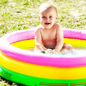 Baby Bath Tub, Baby Swimming Pool with Pumper (34 X10inch) - Multicolor
