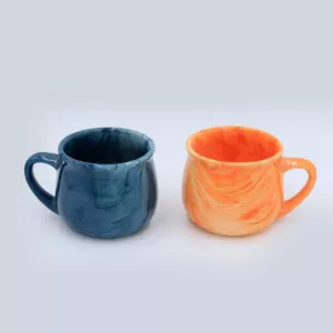  Pottery Ceramic Coffee Mug - Large Ceramic Modern Mug - Holiday Coffee Mug, Aqua Blue Natural Color Mug - GIFT