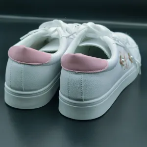 Old Beijing Cloth Shoes White Shoes Spring Girls Sports Shoes Medium and Big Children Flat Womens Breathable Shoes Casual Children Board Shoes