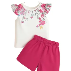 Kids Butterfly Cotton t shirt & Pant Set