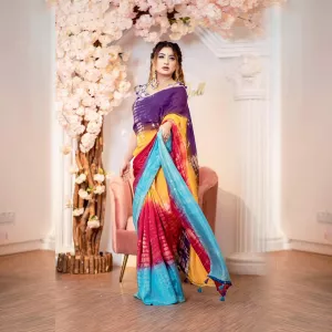 New Generation Chose Colorful Silk Batik Saree For women