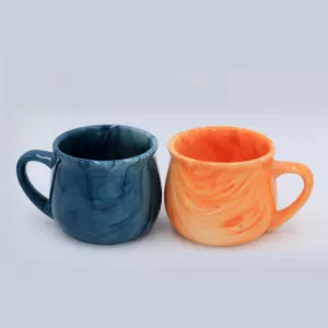  Pottery Ceramic Coffee Mug - Large Ceramic Modern Mug - Holiday Coffee Mug, Aqua Blue Natural Color Mug - GIFT