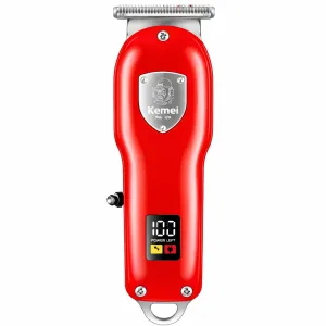 Kemei KM-026 Metal Engraving Hair Clipper with LED Display for Men