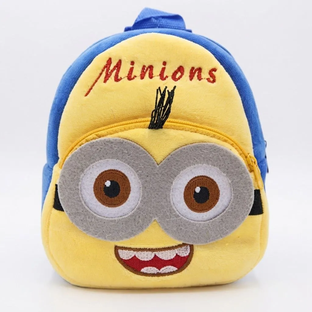 8x9 Inches Minions Cartoon Mini Backpack for Boys & Girls, Cute Preschool Baby Schoolbag, Lightweight, Soft and Perfect for School & Travel