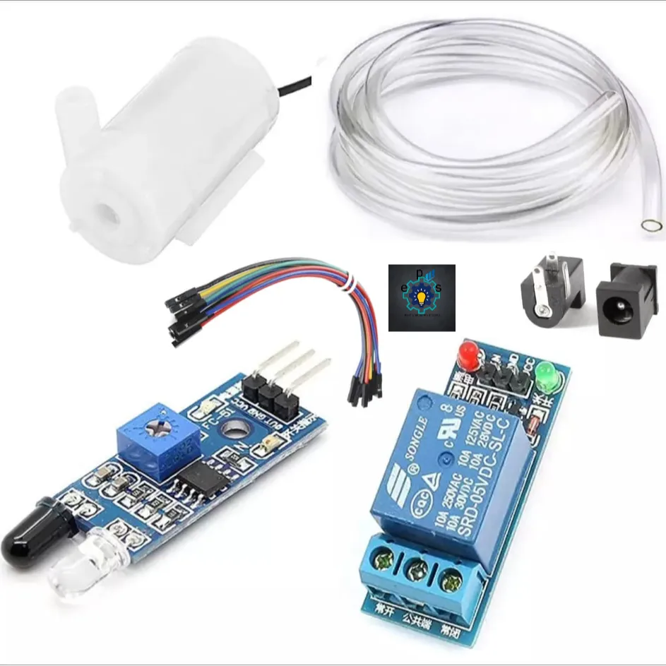 Automatic Hand Sanitizer Dispenser Machine IR Sensor, Submersible Water Pump, 30 CM Pipe Relay Module DIY KIT