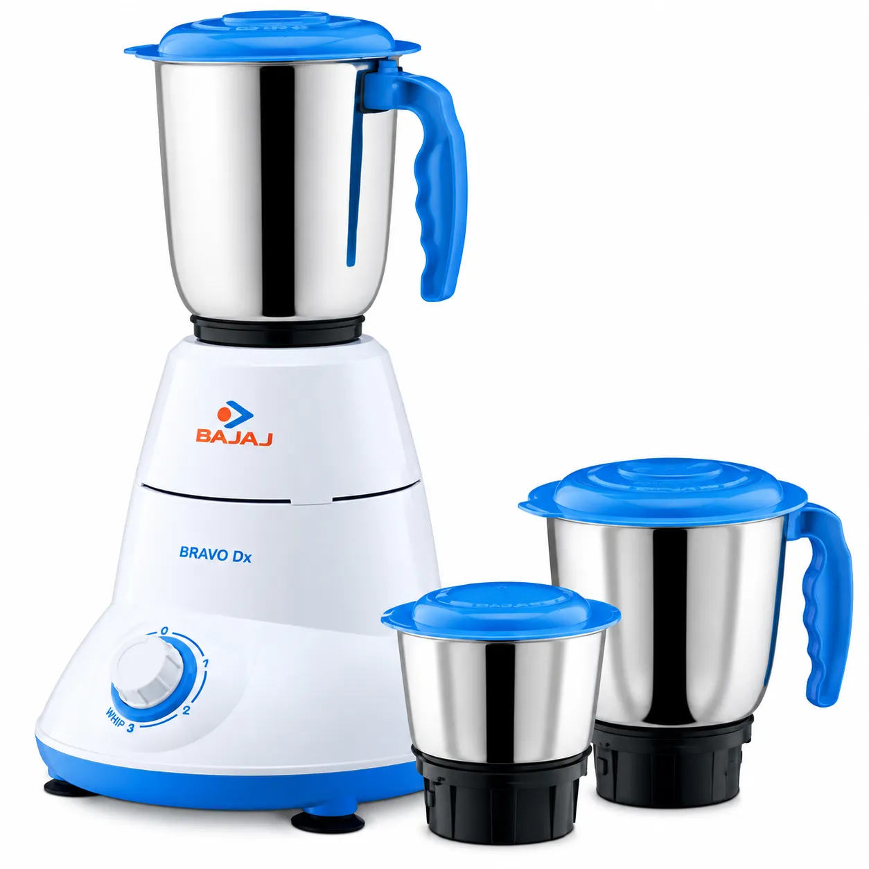 Bajaj Bravo 500-Watt 3 Jar blender & Mixer Grinder - White and Blue