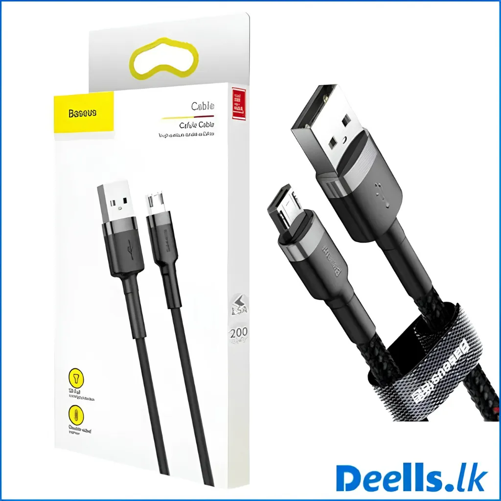 Baseus Cafule Cable USB for Micro 1.5A 2M (CAMKLF-CG1) – Gray & Black