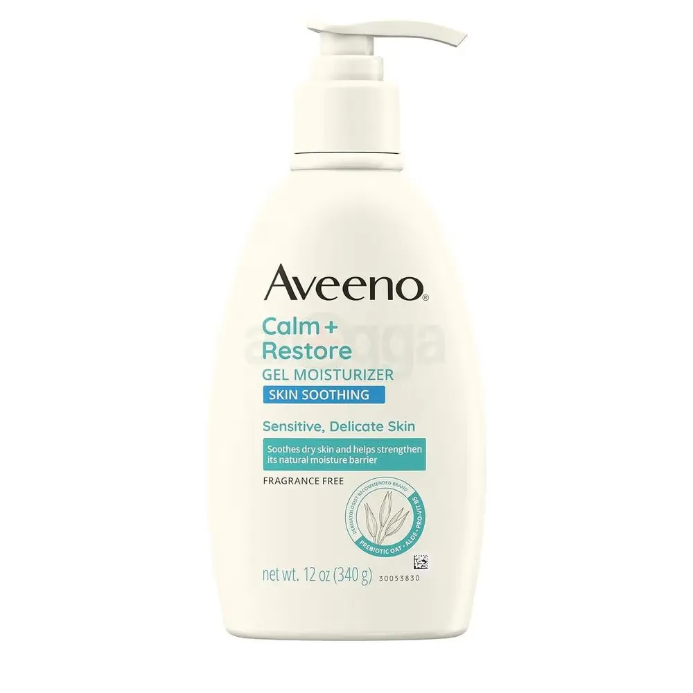 Aveeno Calm + Restore Skin Soothing Gel Moisturizer for Sensitive Skin, Hydrating Face Moisturizer 340g