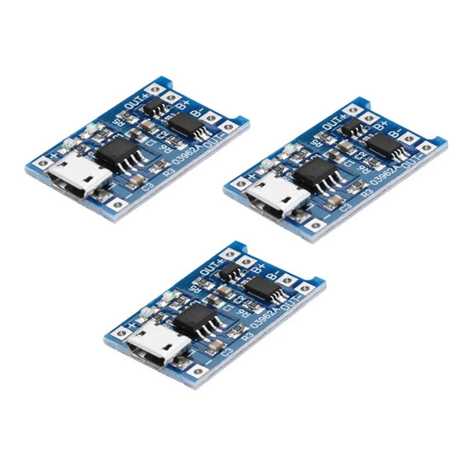   TP4056 Micro USB Input Dual Protection Lithium/ Li-po Battery Charger Module (3 Pieces)