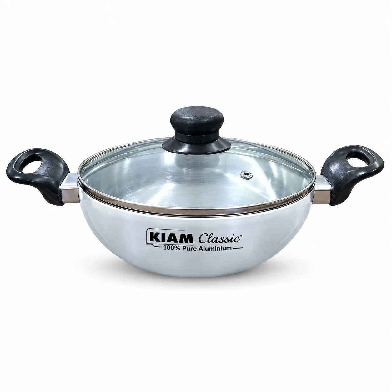 KIAM Aluminium Korai With Glass Lid 26cm