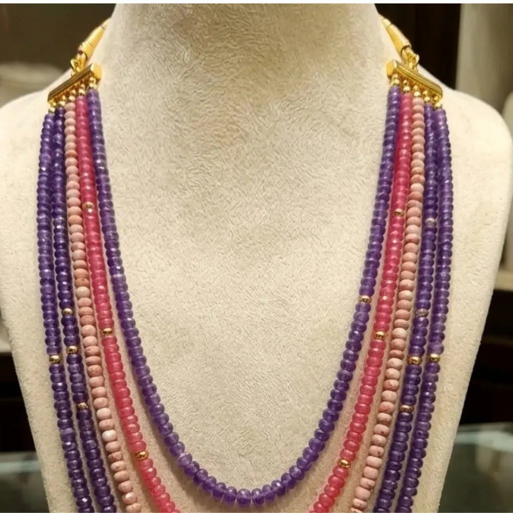 Original Stone Multicolor 5 Layer Necklace For Women