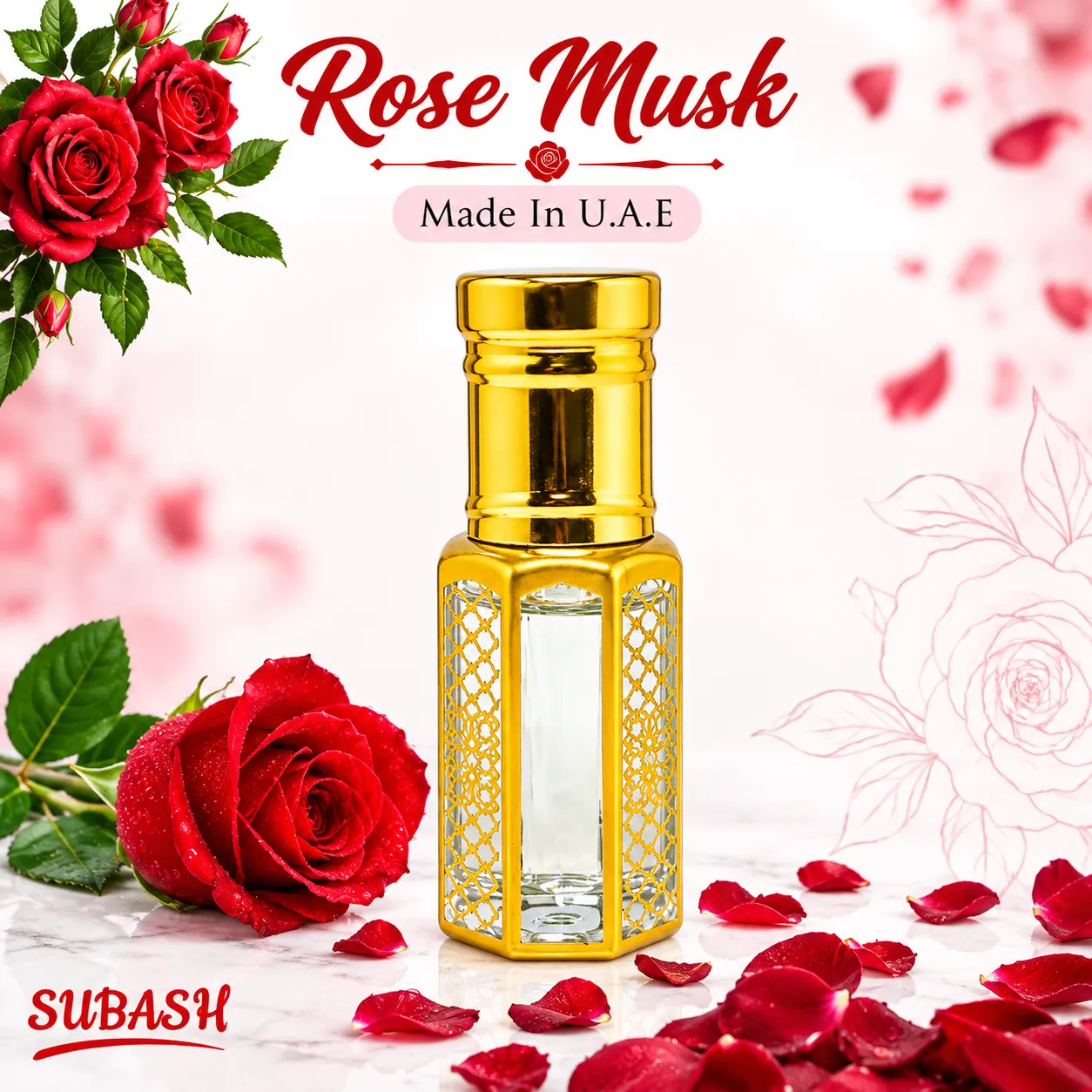 Rose Musk - Made in Dubai (U.A.E) Rose Musk Exclusive Premium Attar 30ml