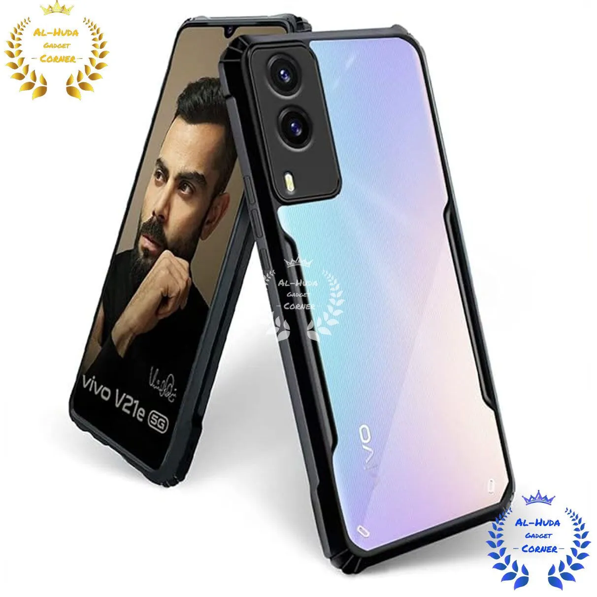 Shockproof Clear Back Cover for Vivo V21e 5G/Y71T 5G, Matte Lens Protection, Flexible Silicone with Soft Lining, Slim Full Body Bumper Case