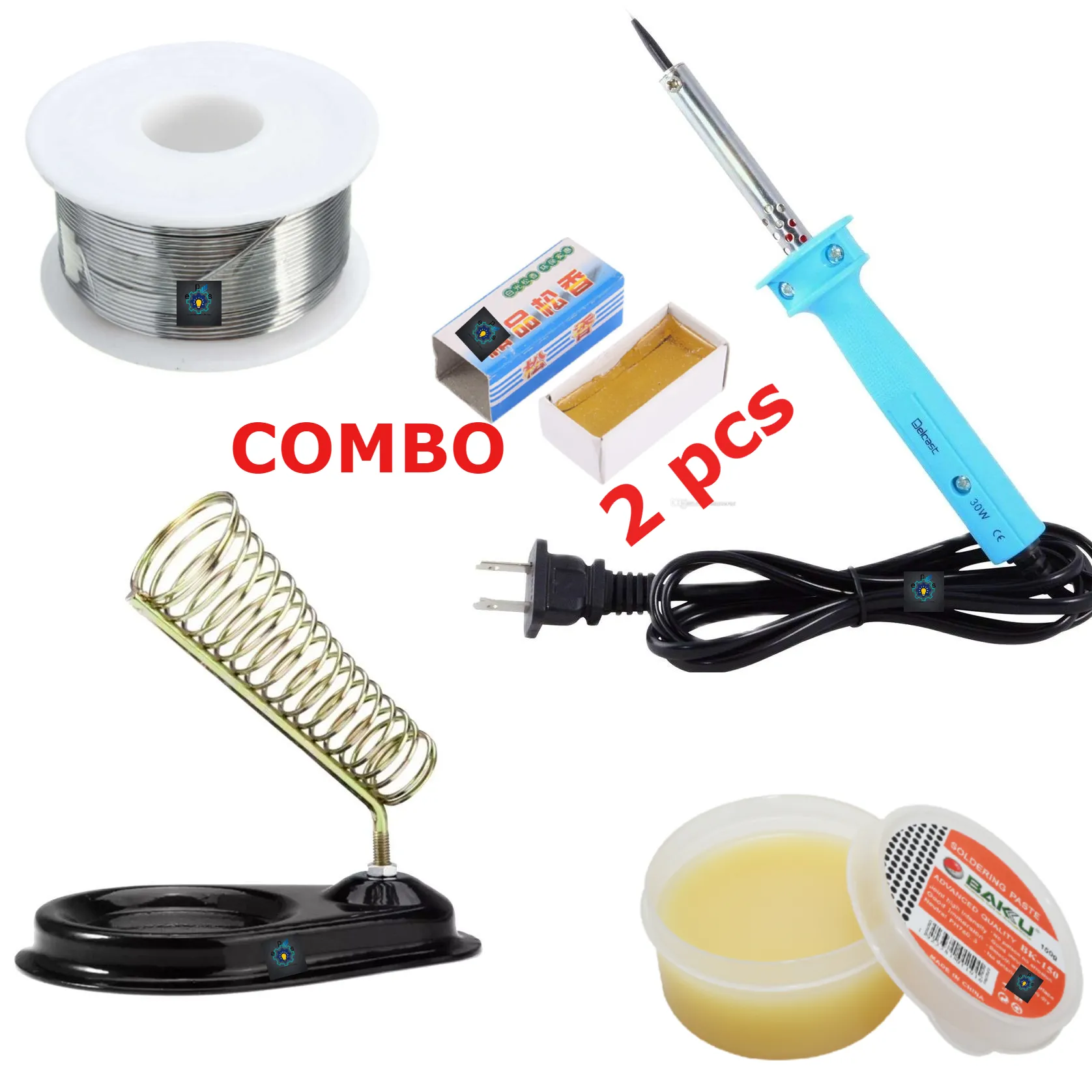 Soldering Package-Soldering Iron,Lead,2pcs Rosin And Soldering Stand,Soldering Paste - soldering iron
