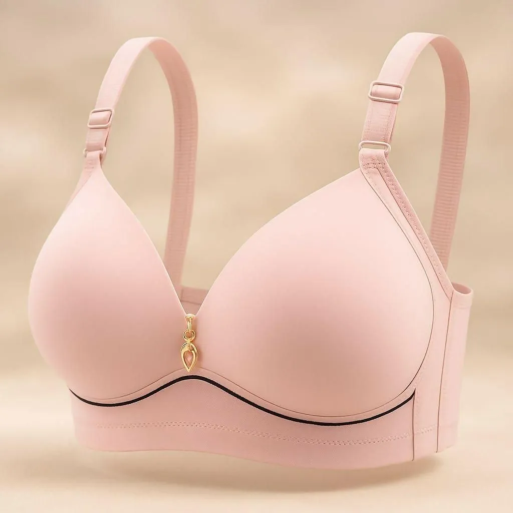 Seamless Comfortable Dark Pink Thin Cup Smooth Face Bra for Women