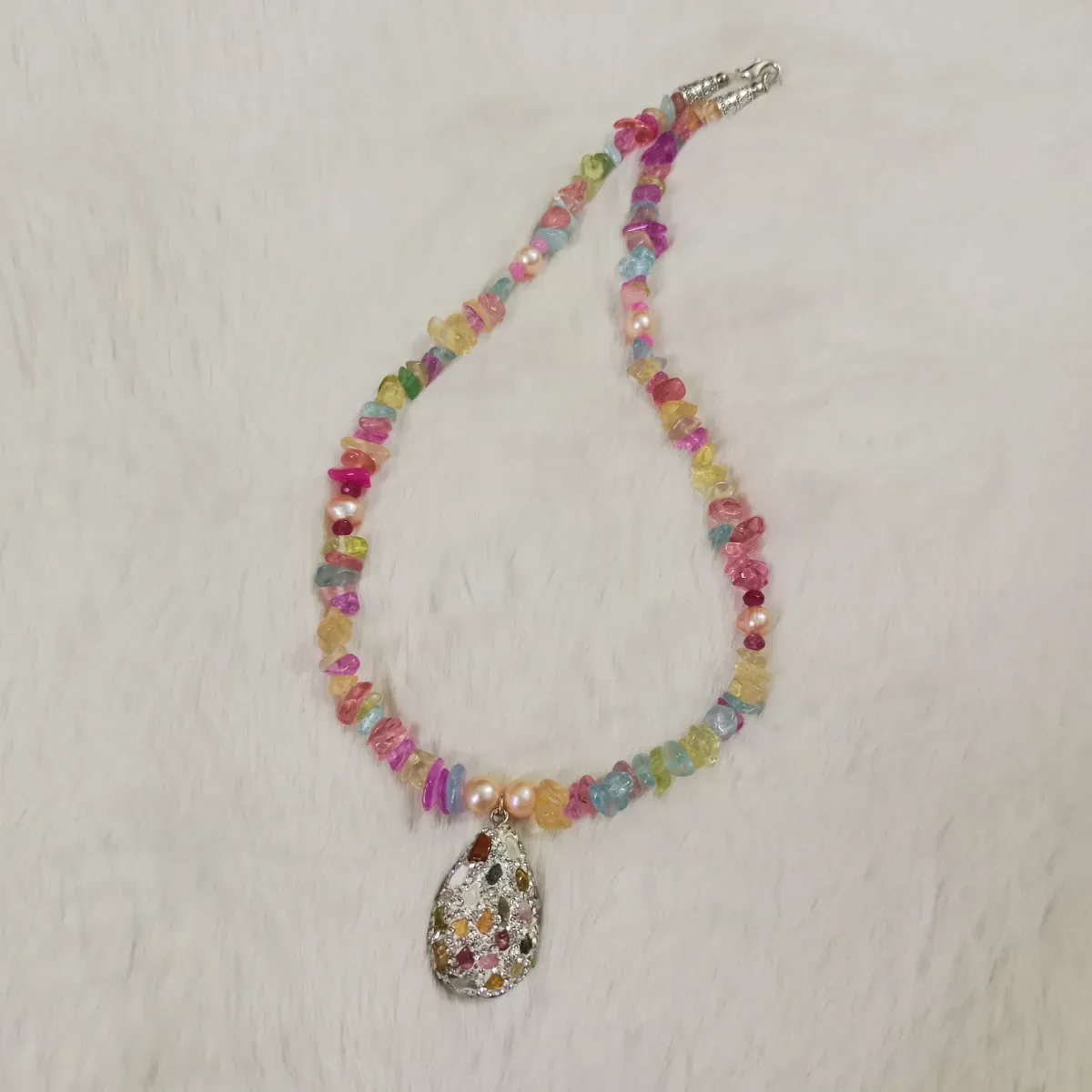 Original Multicolor Stone One Layer Necklace