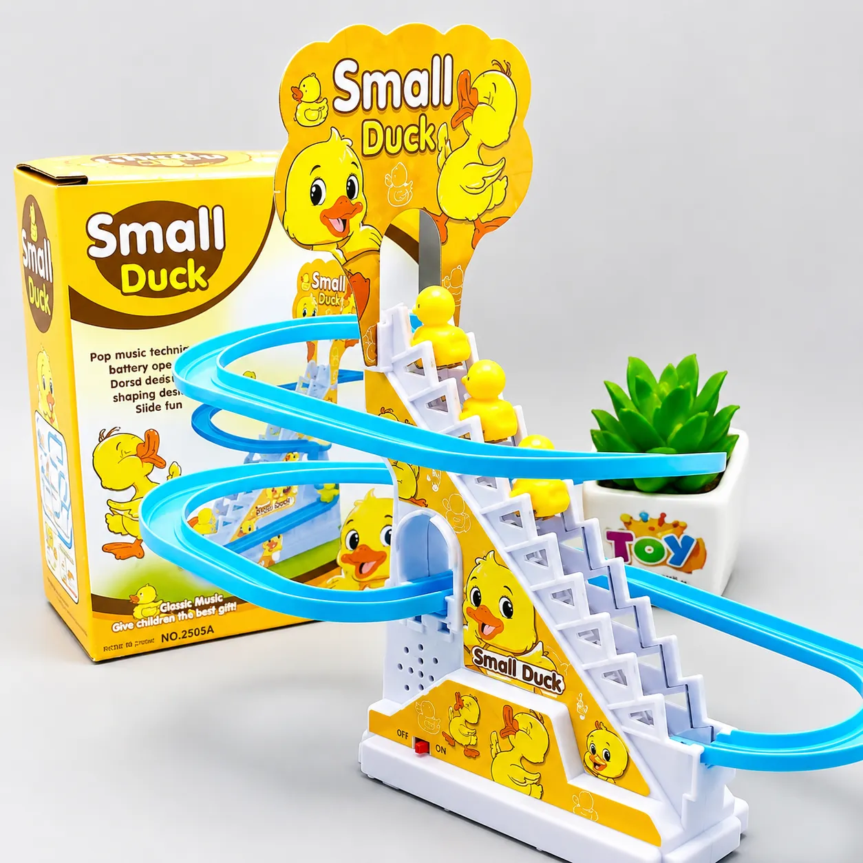 NEXTAKE Duck Slide Toy Set, Funny Automatic Stair