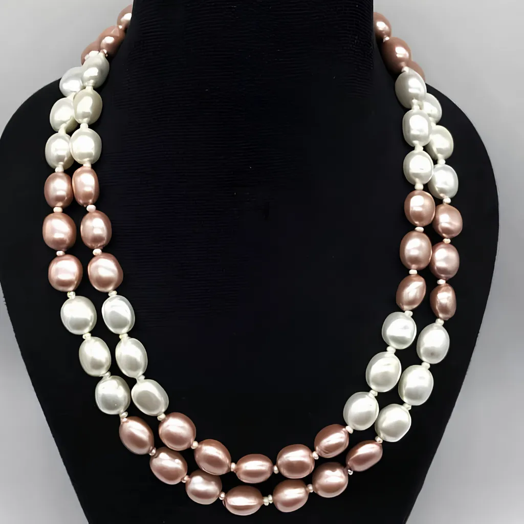 Multicolor 2 Layer Rice Pearl Necklace